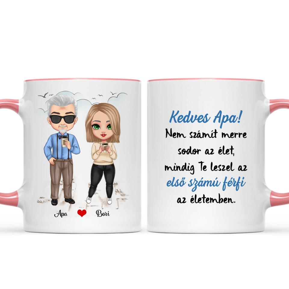 Egyedi bögre édesapáknak chibi karakterekkel