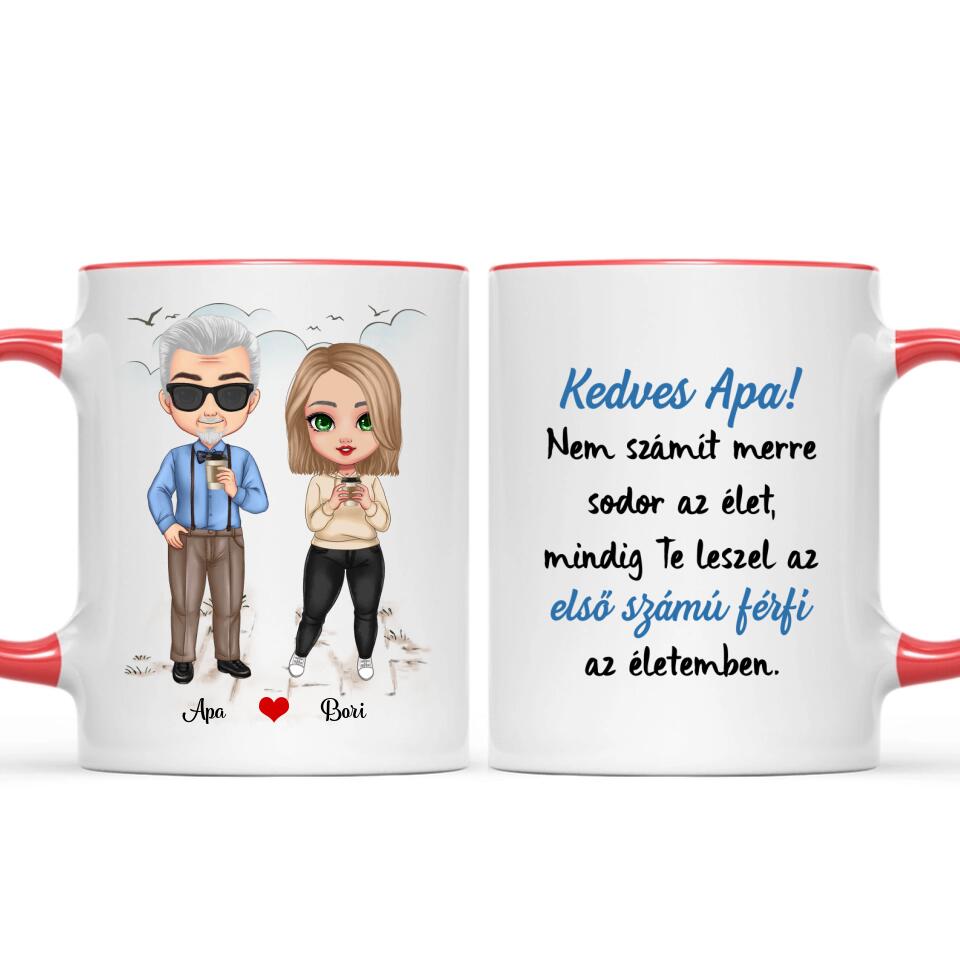 Egyedi bögre édesapáknak chibi karakterekkel
