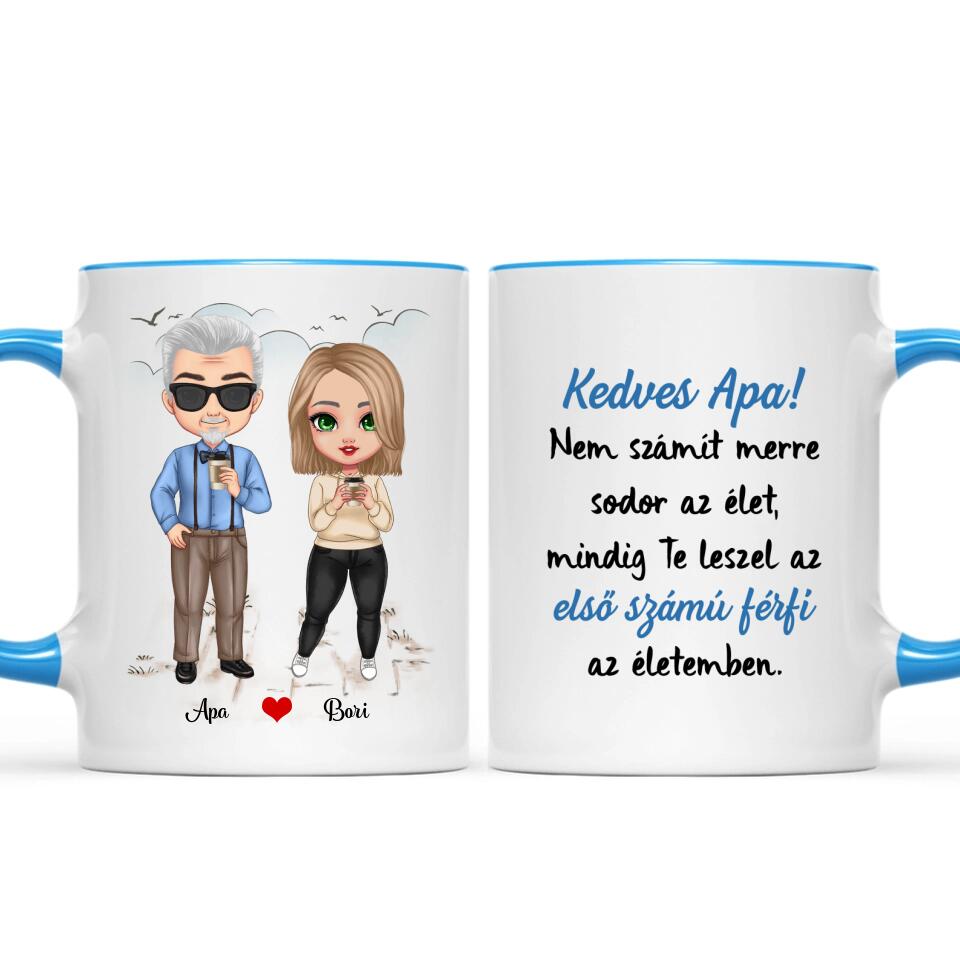 Egyedi bögre édesapáknak chibi karakterekkel