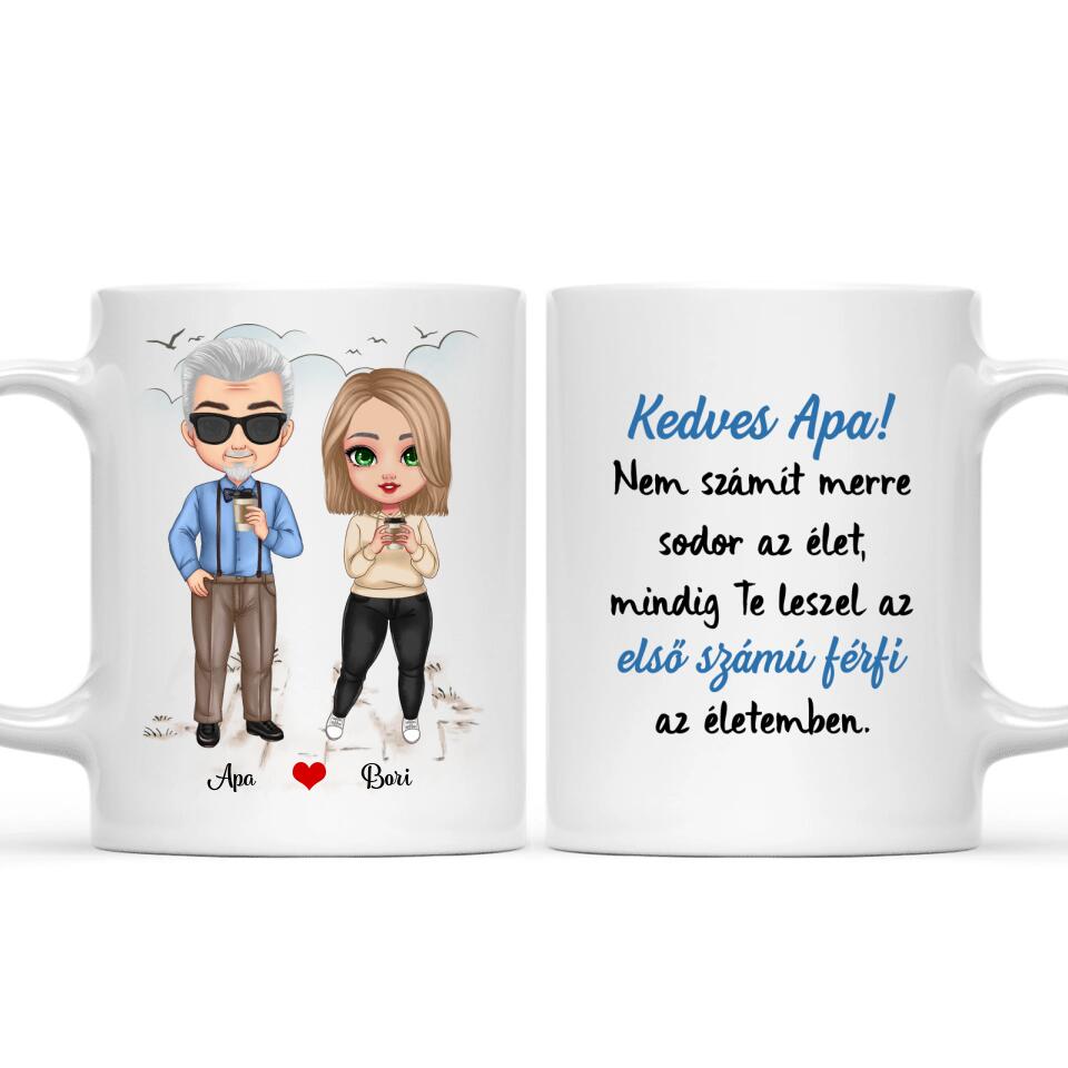 Egyedi bögre édesapáknak chibi karakterekkel