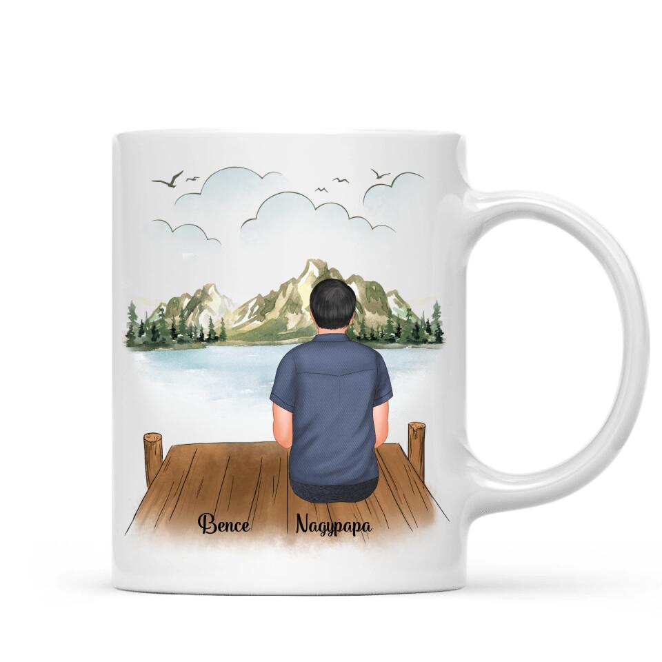 Egyedi bögre nagypapáknak, akár 3 gyermekkel