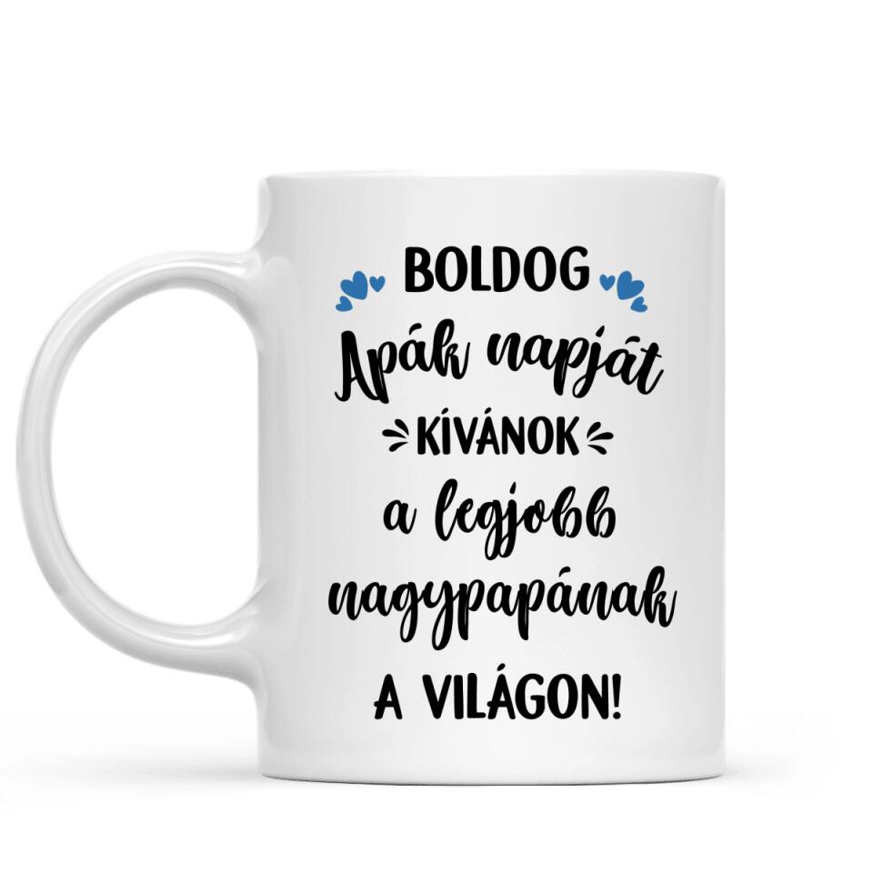 Egyedi bögre nagypapáknak, akár 3 gyermekkel