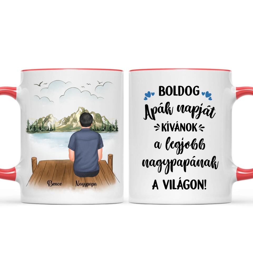 Egyedi bögre nagypapáknak, akár 3 gyermekkel