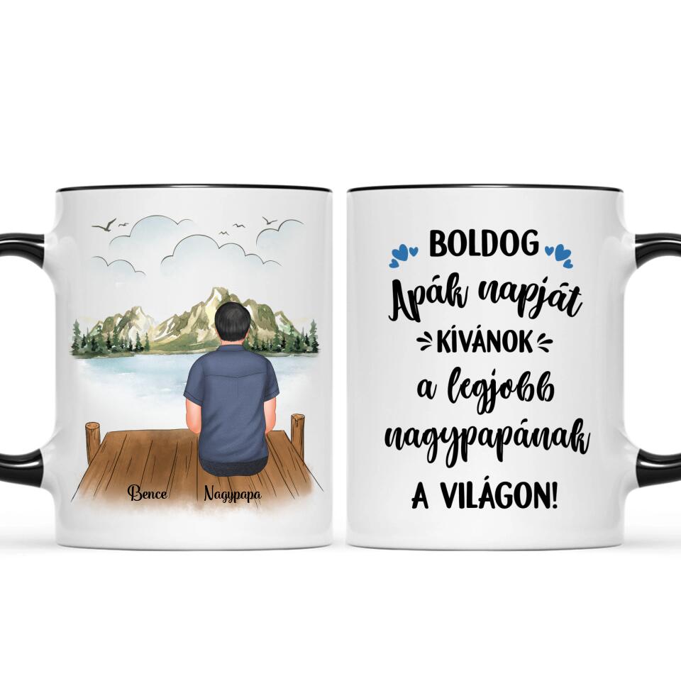 Egyedi bögre nagypapáknak, akár 3 gyermekkel