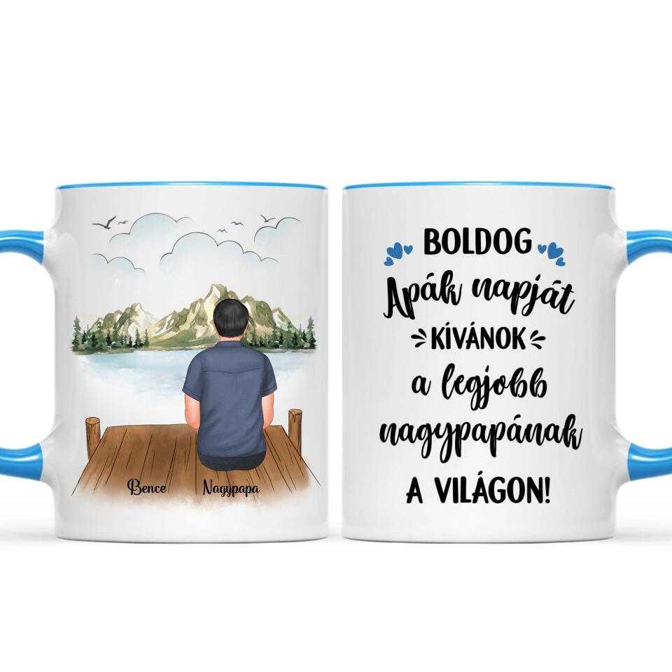 Egyedi bögre nagypapáknak, akár 3 gyermekkel