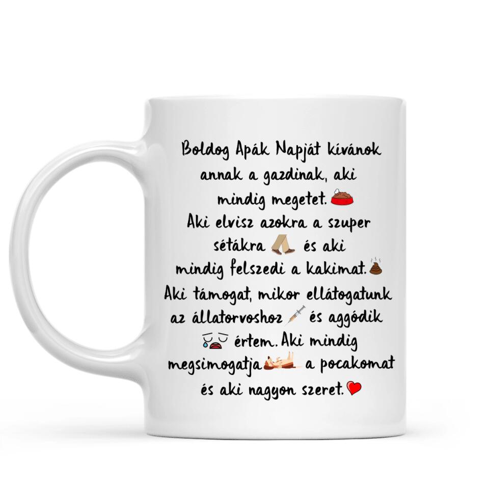 Egyedi Apák napi bögre gazdiknak, akár 2 kutyával