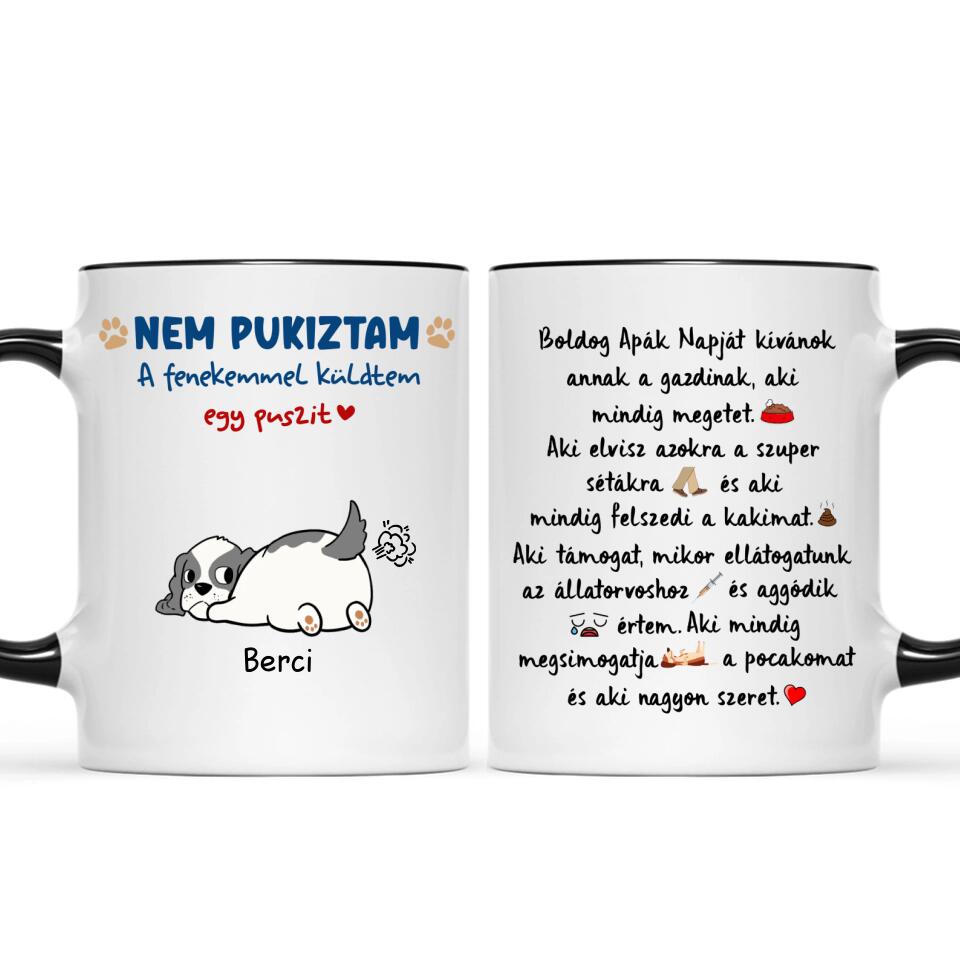Egyedi bögre Apák napjára - pukizós kutyák