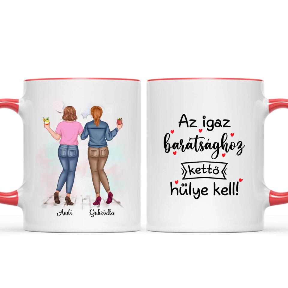 Egyedi bögre barátnőknek, az igaz barátság - akár 5 lánnyal