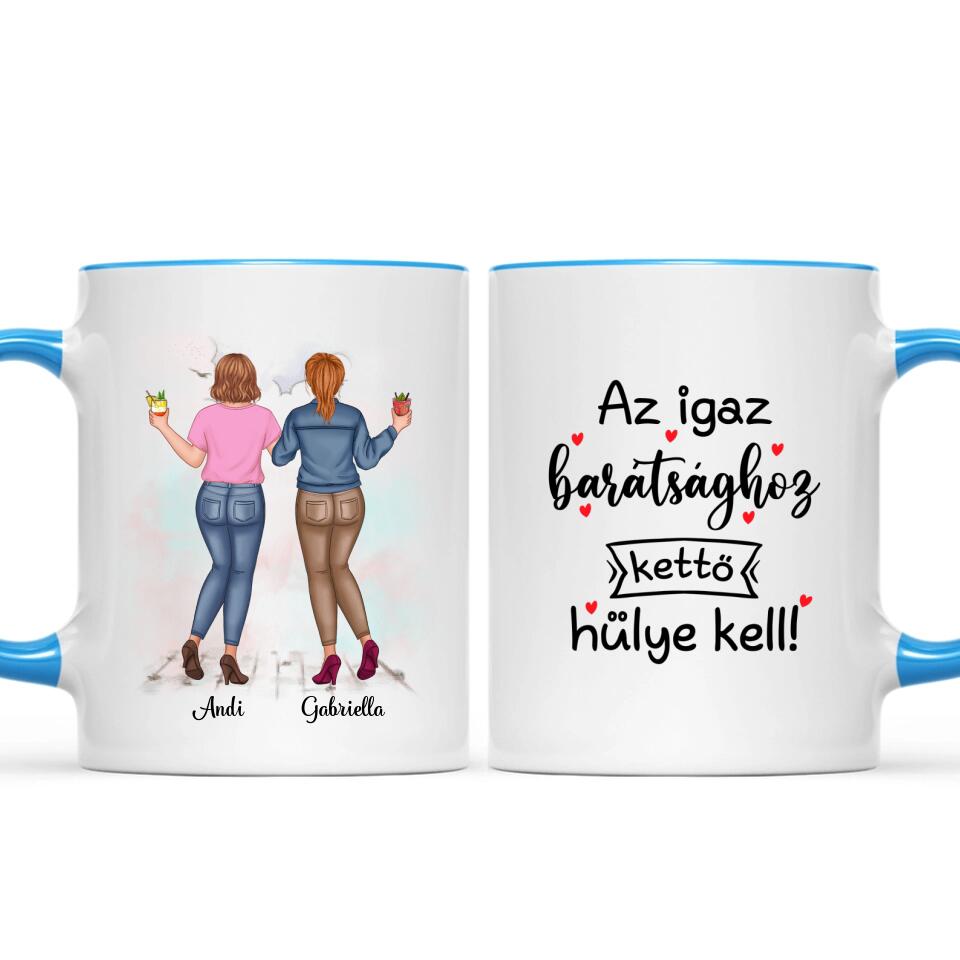 Egyedi bögre barátnőknek, az igaz barátság - akár 5 lánnyal