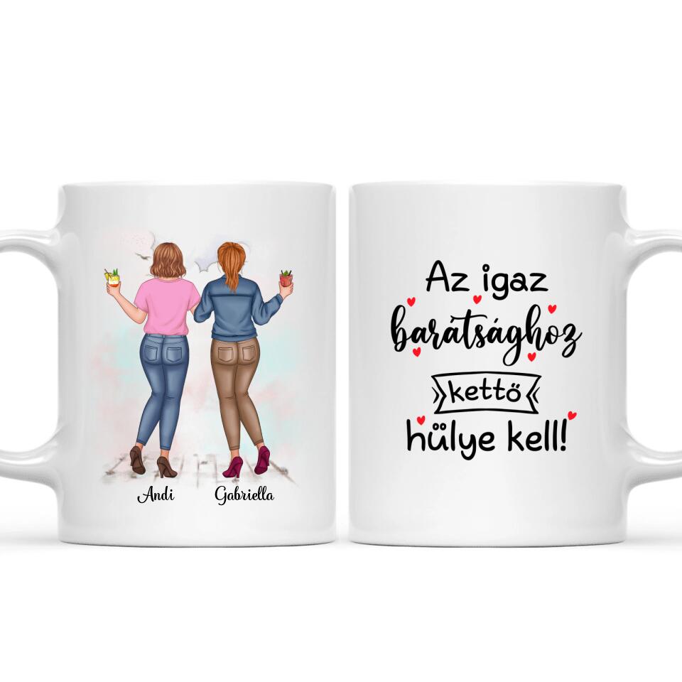 Egyedi bögre barátnőknek, az igaz barátság - akár 5 lánnyal