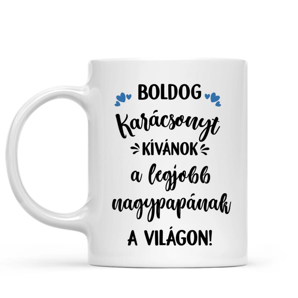 Egyedi karácsonyi bögre nagypapáknak - chibi papa