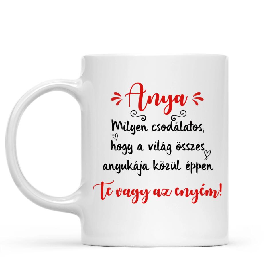 Egyedi karácsonyi bögre édesanyáknak - chibi anya
