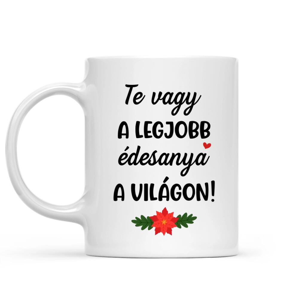 Egyedi karácsonyi bögre édesanyáknak - akár 2 lánnyal