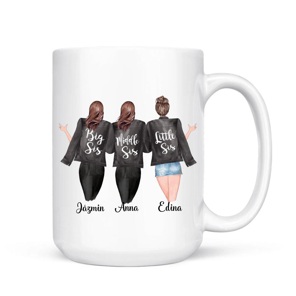 Egyedi bögre testvéreknek - 3 lány