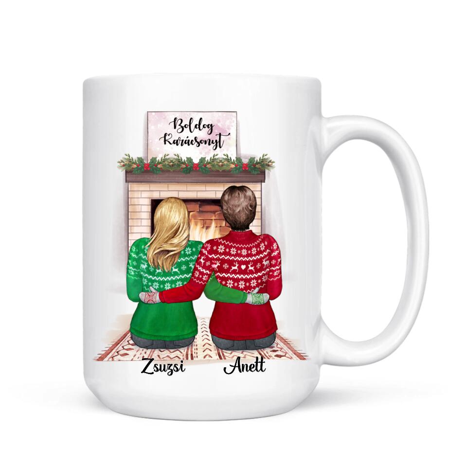 Egyedi karácsonyi bögre barátnőknek - az igaz barát a legnagyobb ajándék