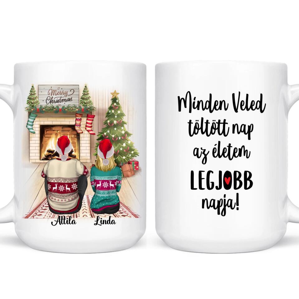 Egyedi karácsonyi bögre pároknak