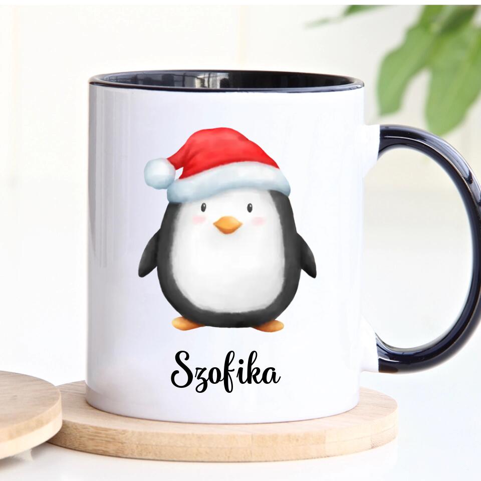 Egyedi karácsonyi bögre gyerekeknek - téli pingvinek