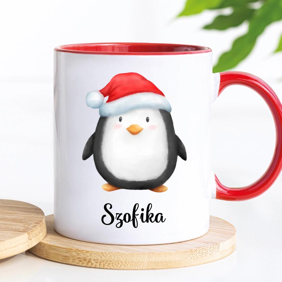 Egyedi karácsonyi bögre gyerekeknek - téli pingvinek