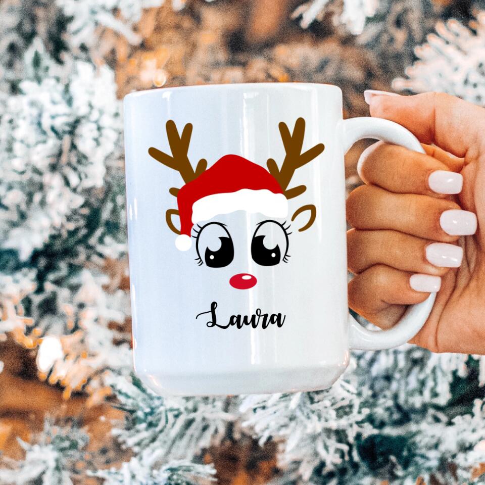 Egyedi karácsonyi bögre gyerekeknek - cuki rénszarvasok