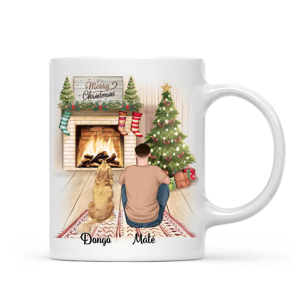 Egyedi karácsonyi bögre gazdiknak - fiú, akár 3 kedvenccel