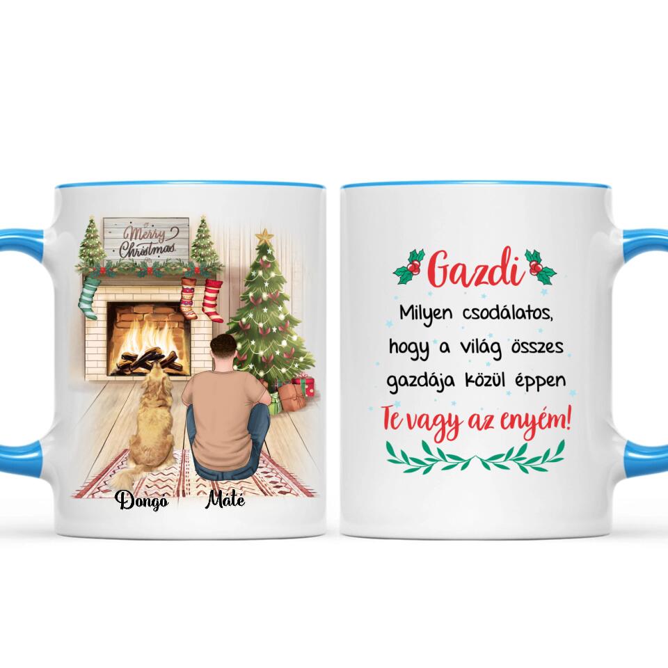 Egyedi karácsonyi bögre gazdiknak - fiú, akár 3 kedvenccel
