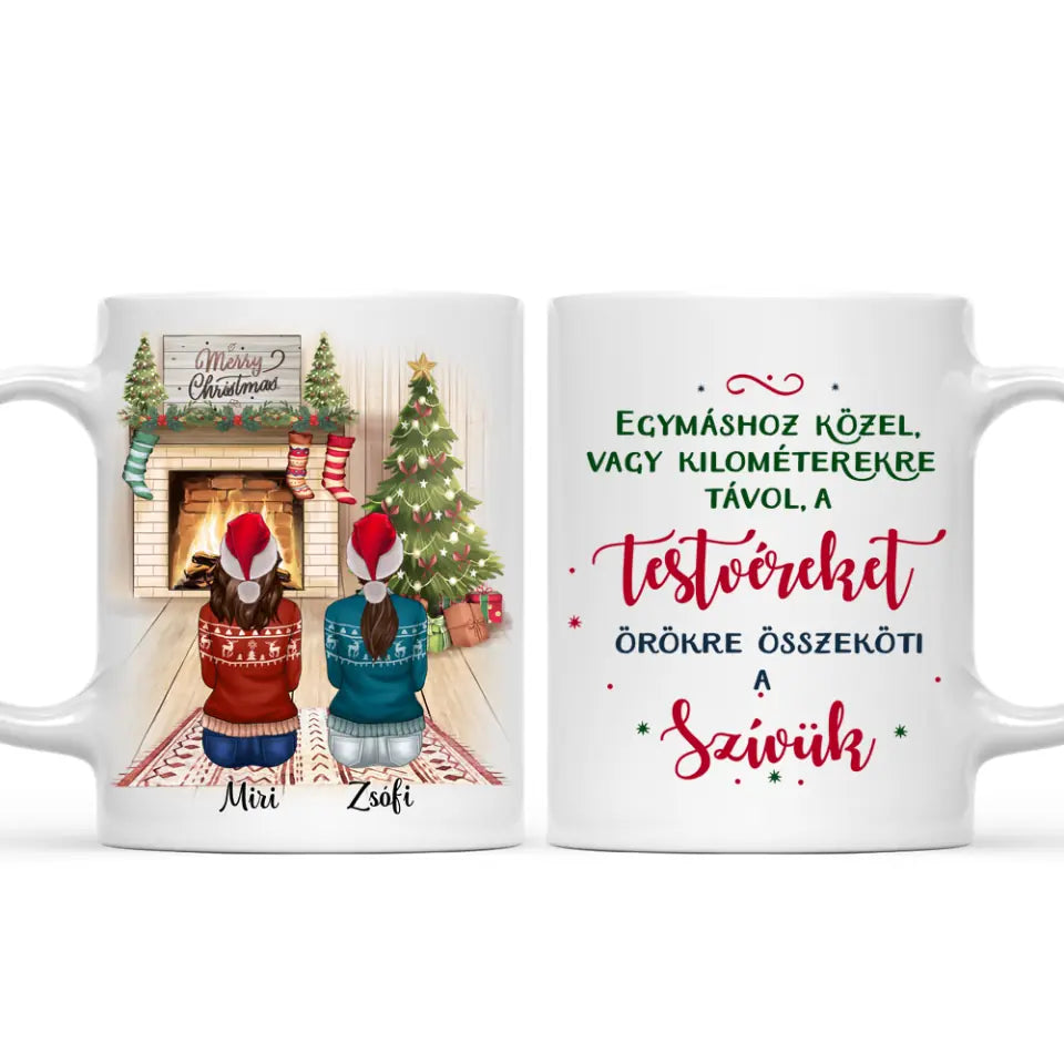 Egyedi karácsonyi bögre testvéreknek