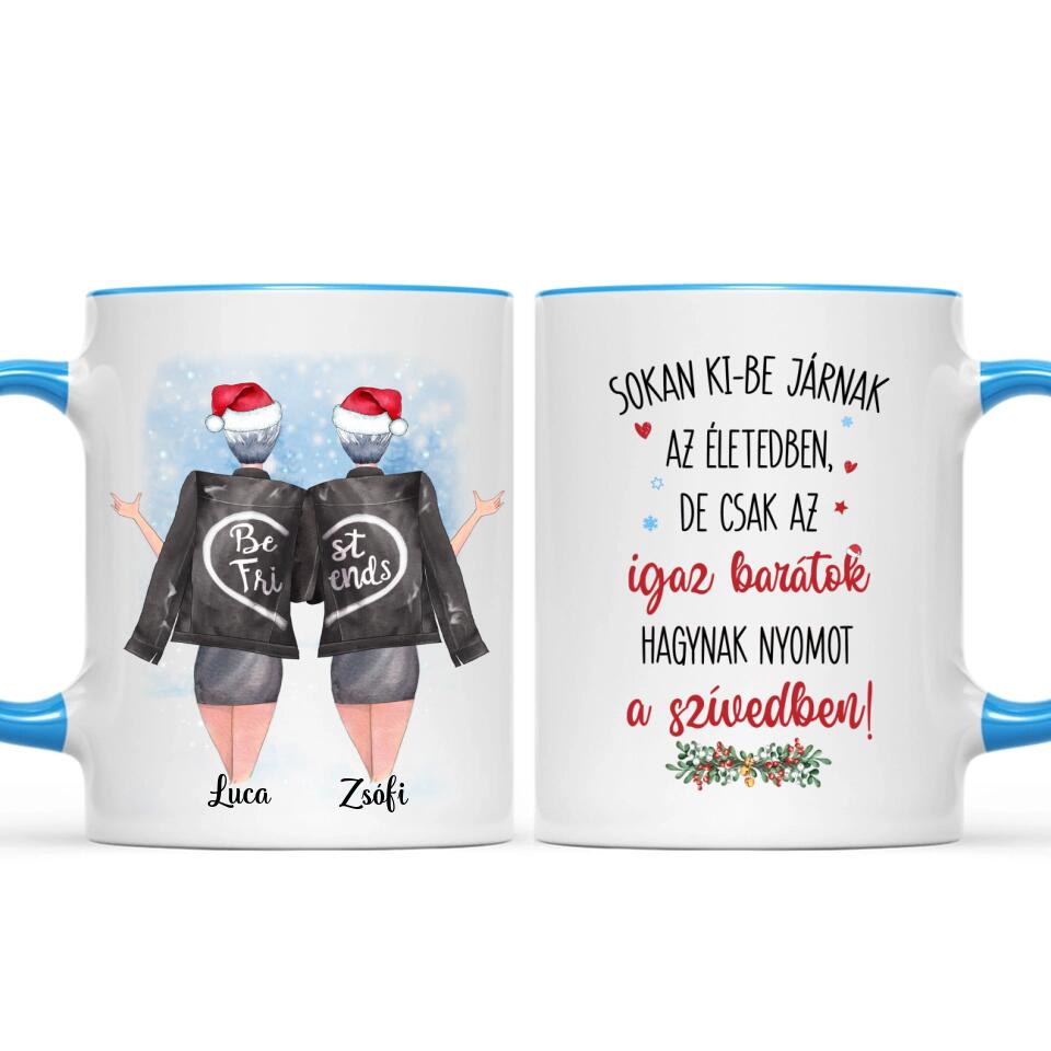 Egyedi karácsonyi bögre barátnőknek - az igaz barátnő