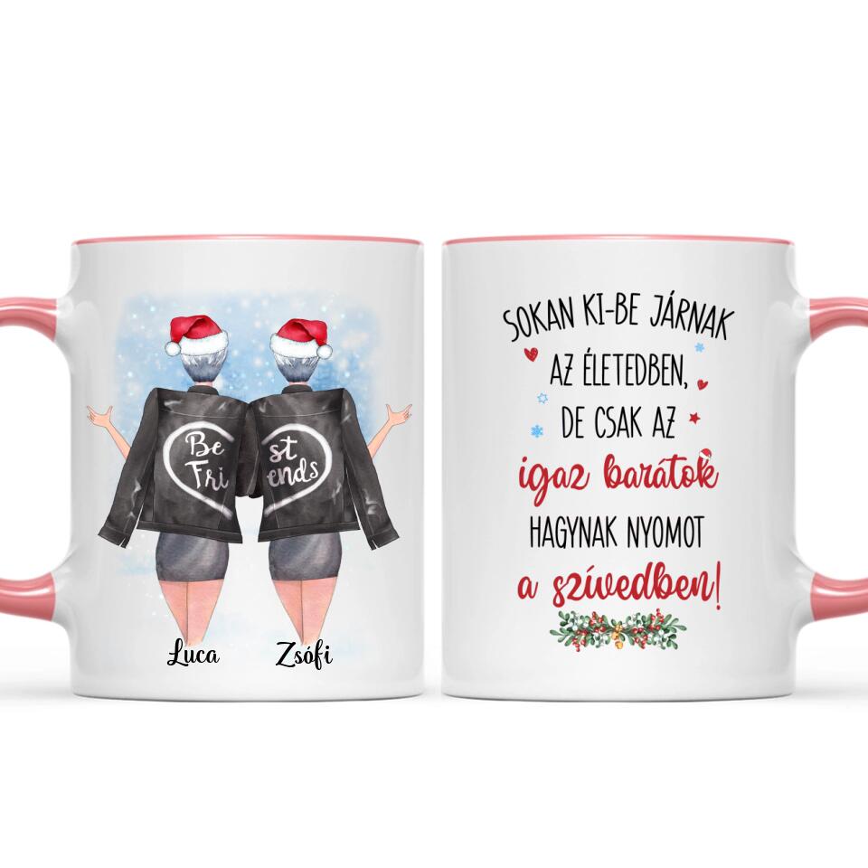 Egyedi karácsonyi bögre barátnőknek - az igaz barátnő