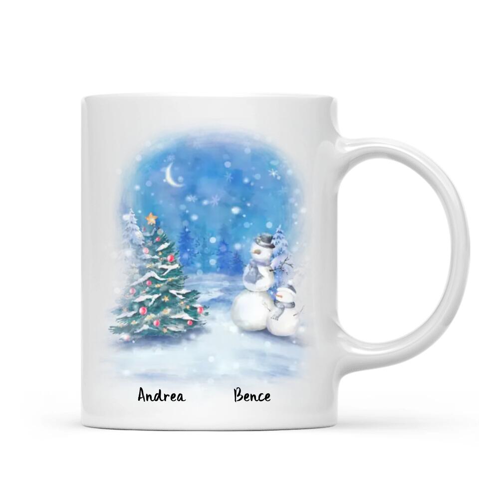 Egyedi karácsonyi bögre testvéreknek - akár 8 tesó