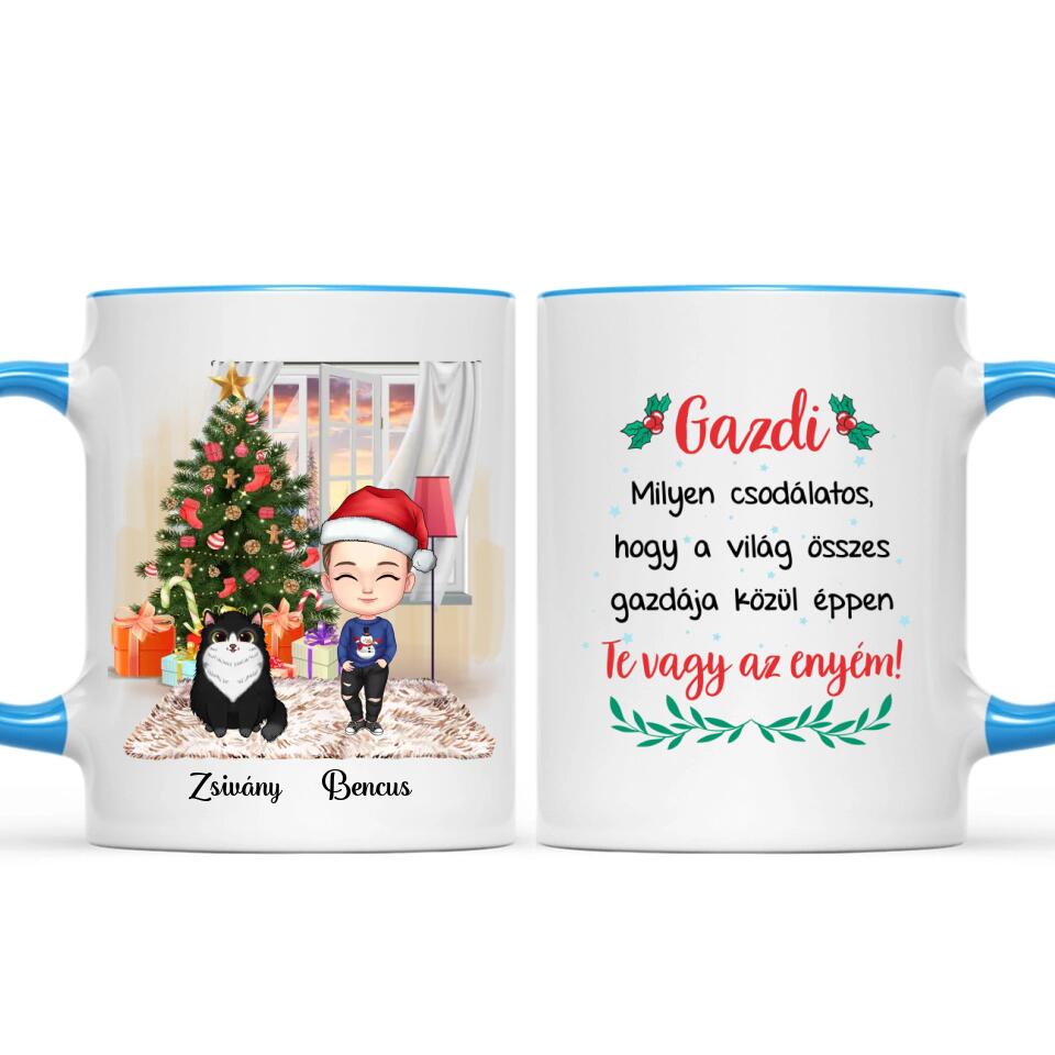 Egyedi karácsonyi cicás bögre gyerekeknek - akár 4 cicával