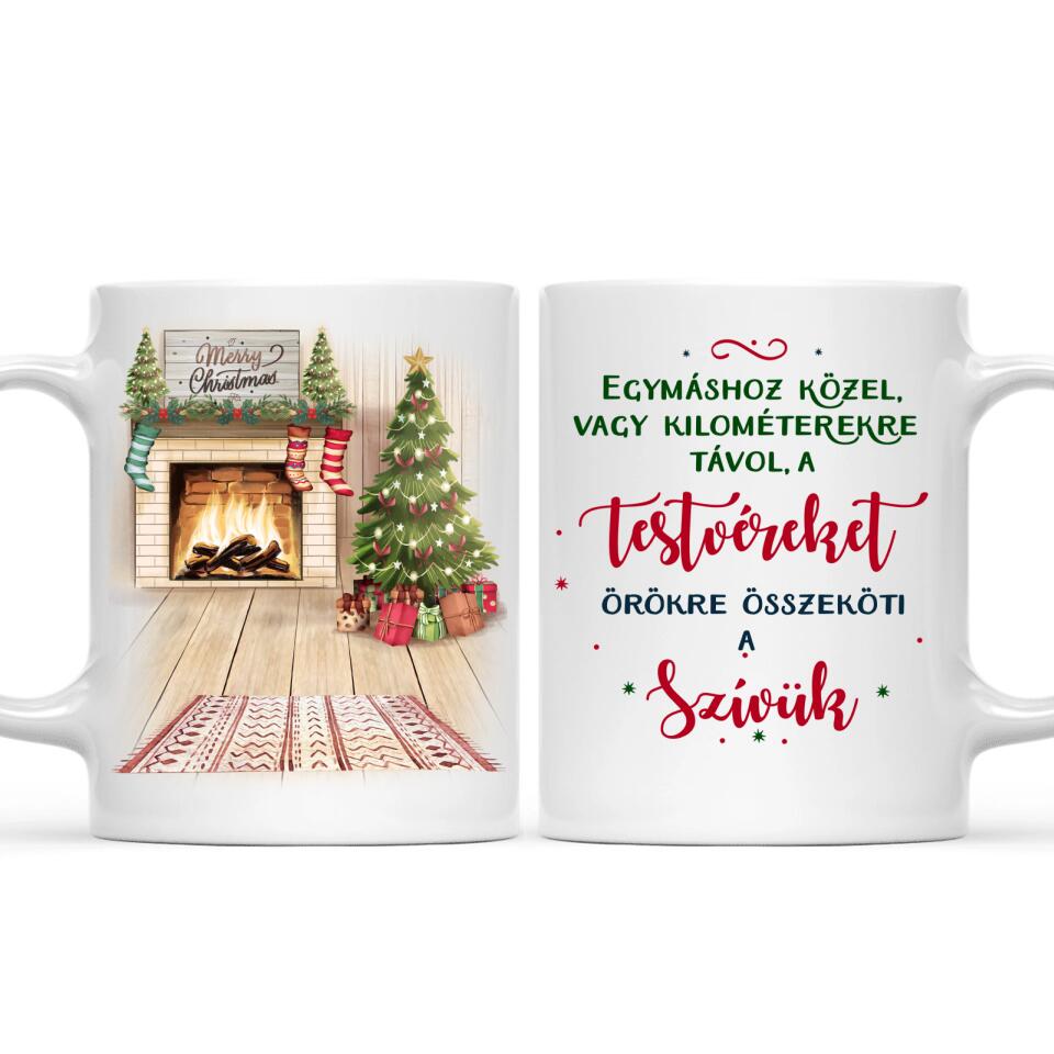 Egyedi karácsonyi bögre testvéreknek