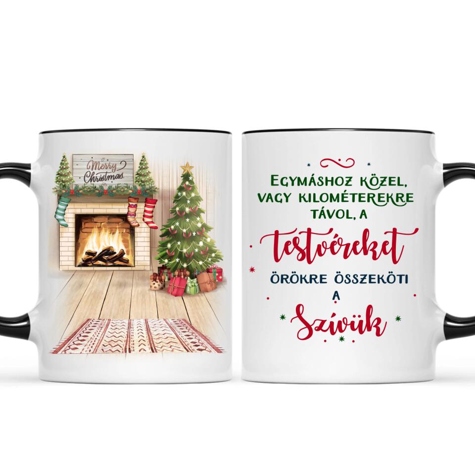 Egyedi karácsonyi bögre testvéreknek