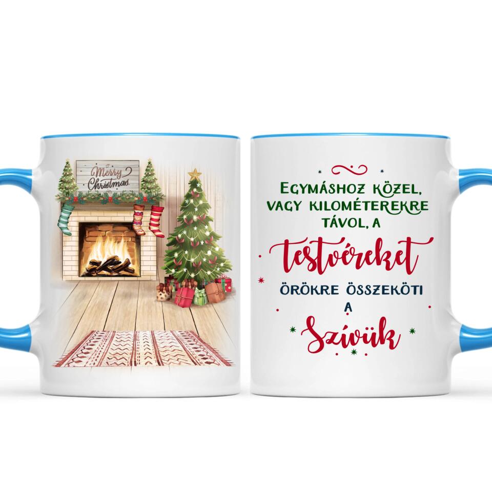 Egyedi karácsonyi bögre testvéreknek