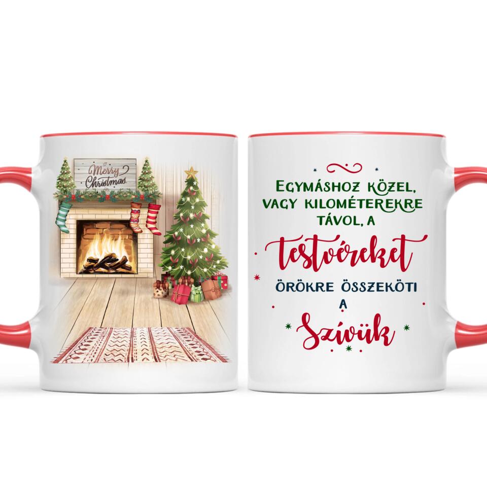 Egyedi karácsonyi bögre testvéreknek