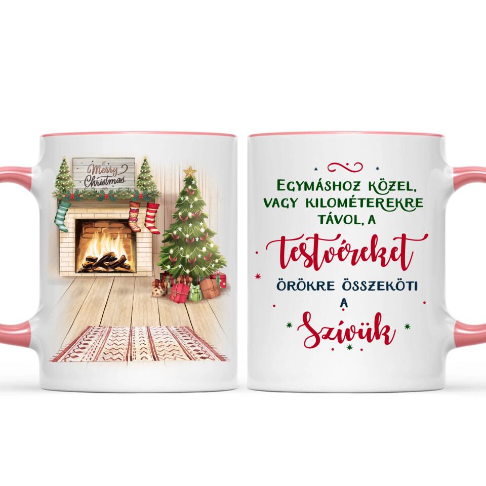 Egyedi karácsonyi bögre testvéreknek