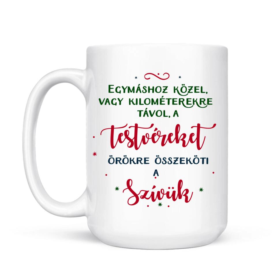 Egyedi karácsonyi bögre testvéreknek