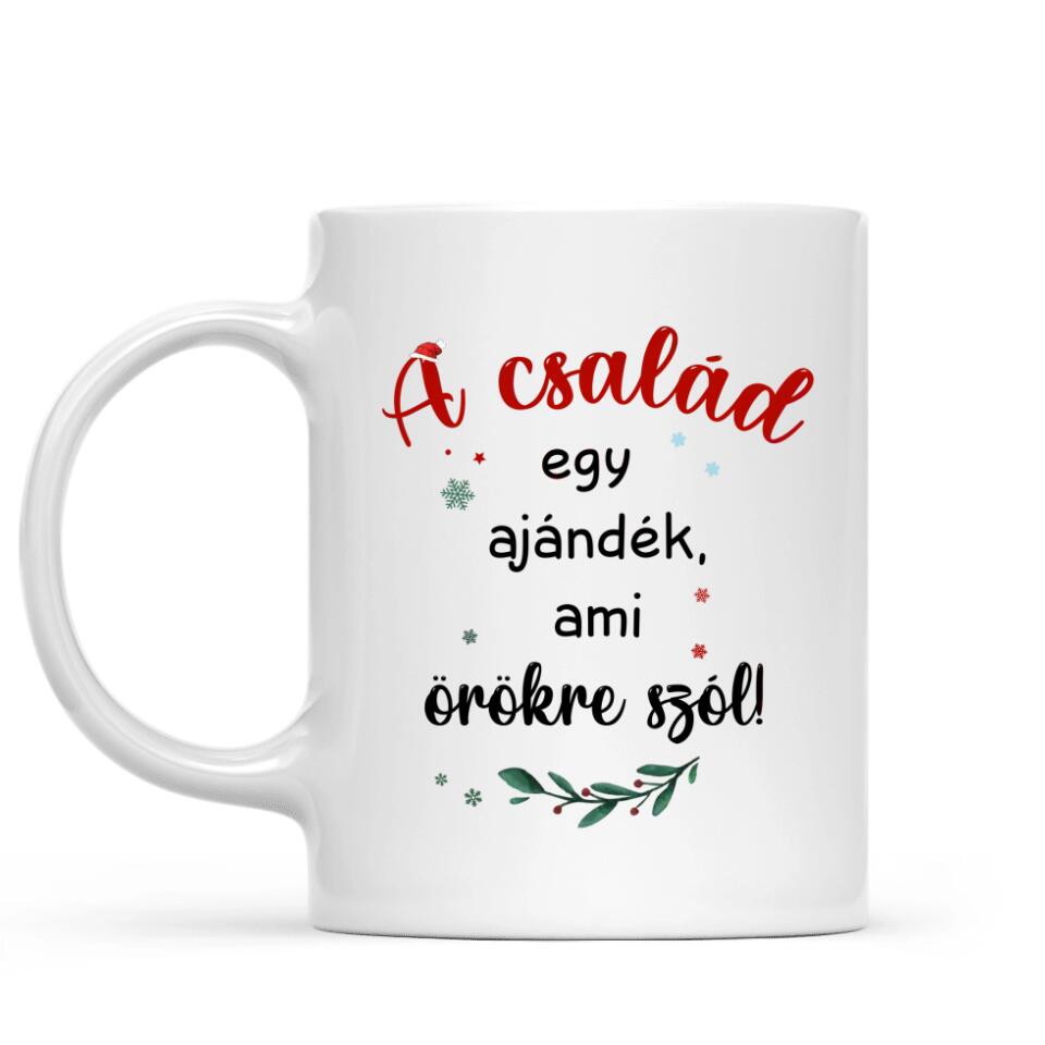 Egyedi karácsonyi bögre édesanyáknak - akár 6 felnőtt gyermekkel