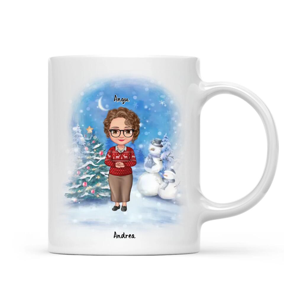 Egyedi karácsonyi bögre édesanyáknak - akár 6 felnőtt gyermekkel