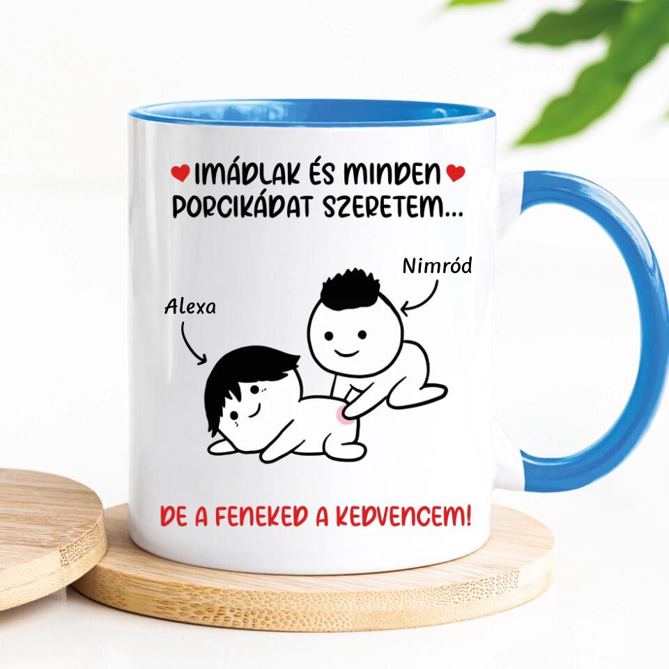 Egyedi bögre Valentin-napra - a feneked a kedvencem