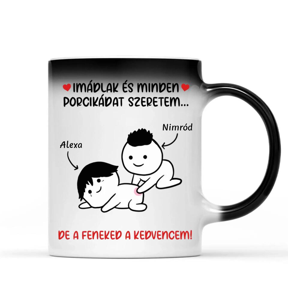 Egyedi bögre Valentin-napra - a feneked a kedvencem