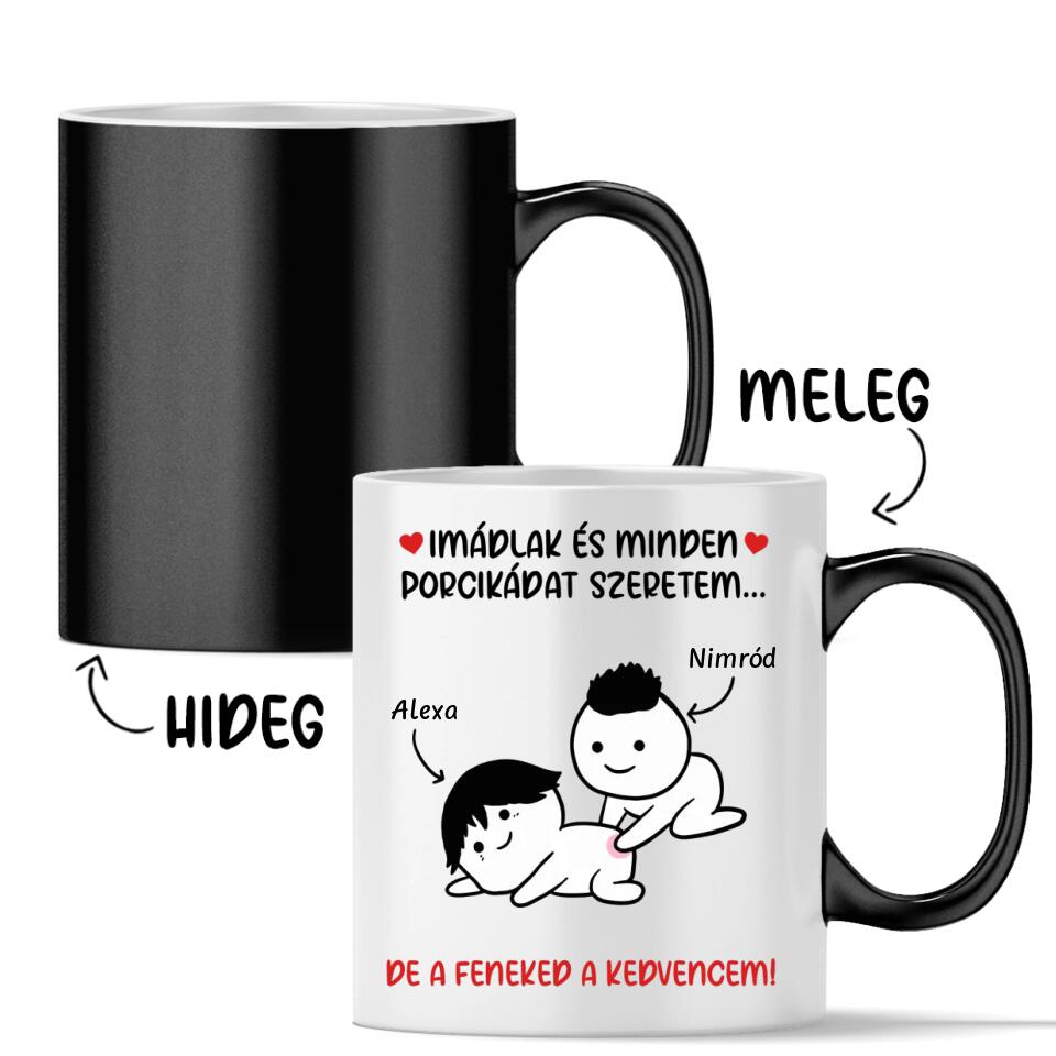 Egyedi bögre Valentin-napra - a feneked a kedvencem