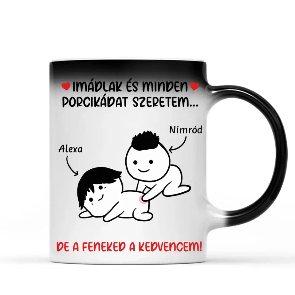 Egyedi bögre Valentin-napra - a feneked a kedvencem