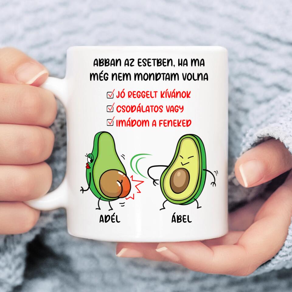 Egyedi bögre Valentin-napra - vicces avokádók