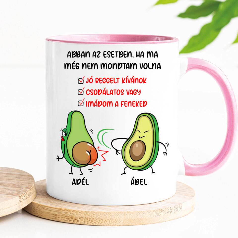 Egyedi bögre Valentin-napra - vicces avokádók