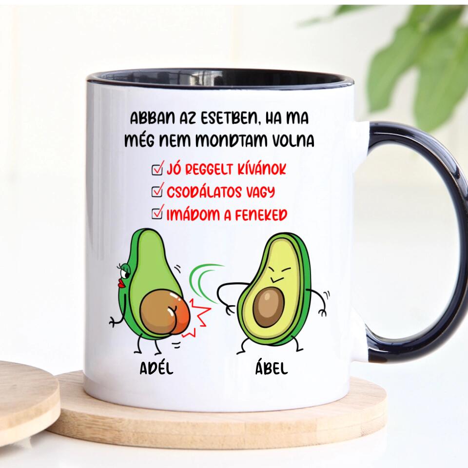 Egyedi bögre Valentin-napra - vicces avokádók