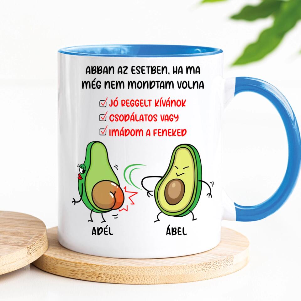 Egyedi bögre Valentin-napra - vicces avokádók