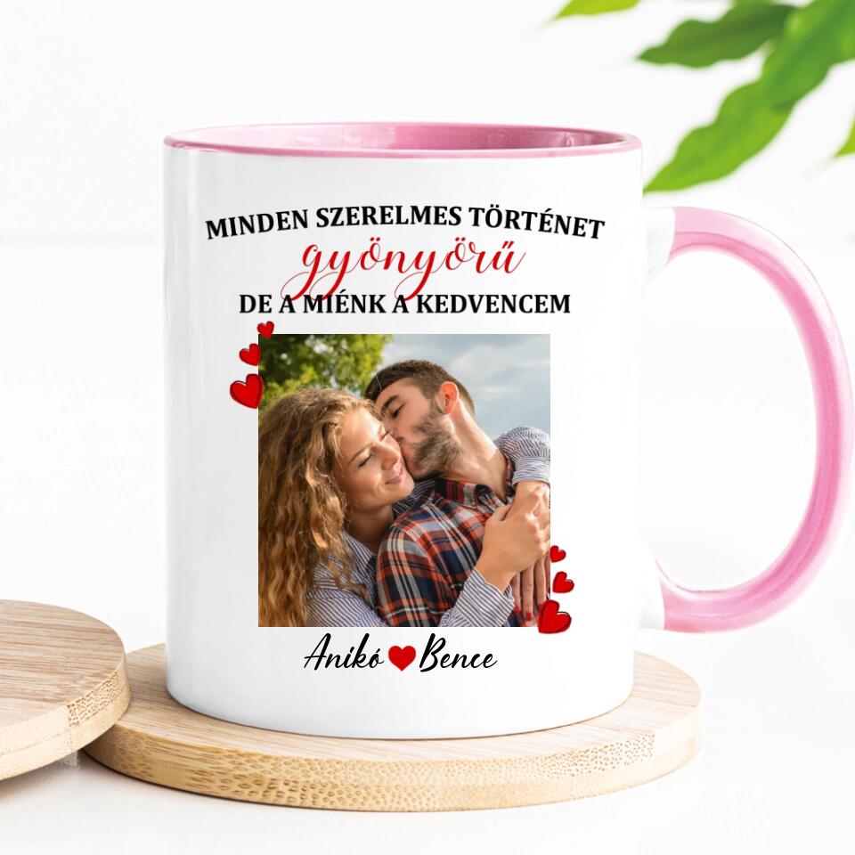 Egyedi bögre szerelmespároknak, saját fotóval - szerelmes történet