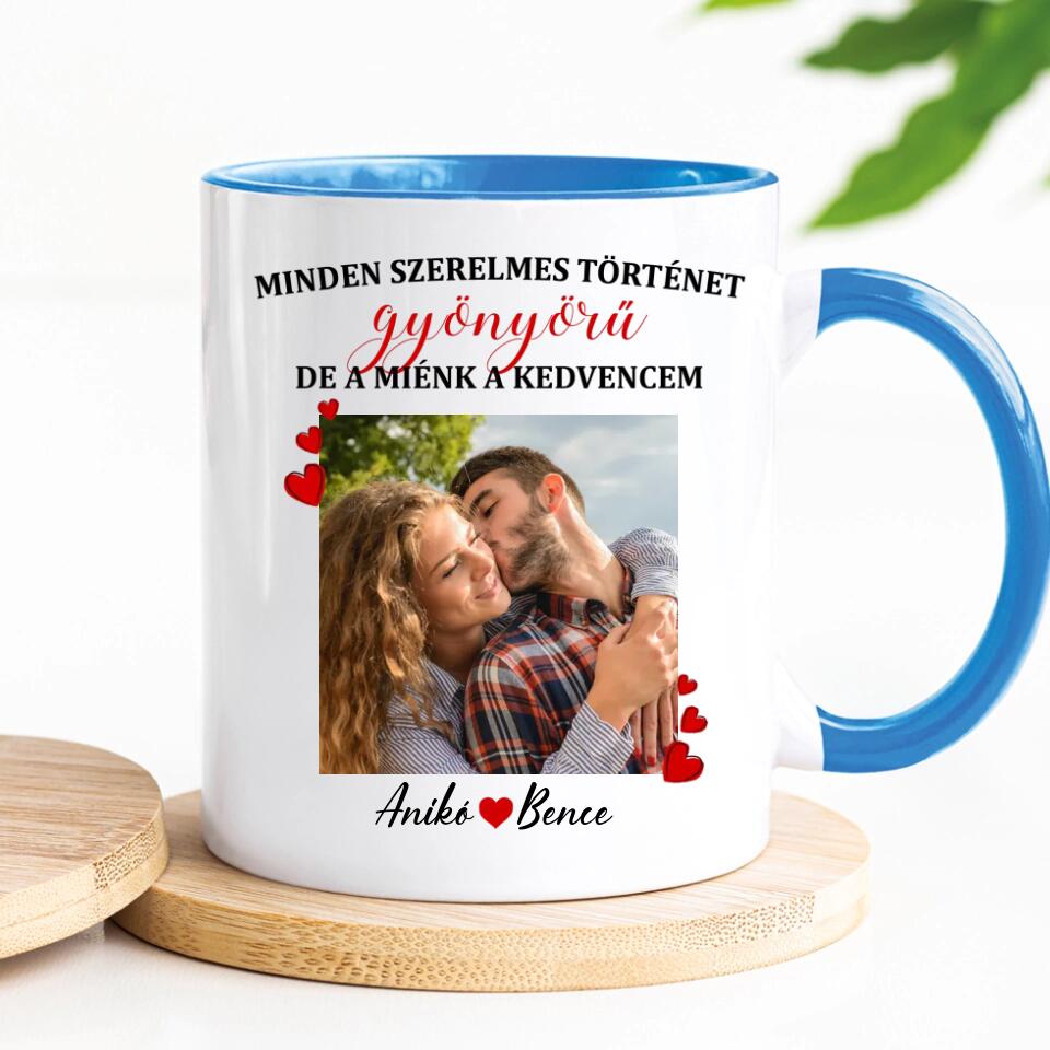Egyedi bögre szerelmespároknak, saját fotóval - szerelmes történet
