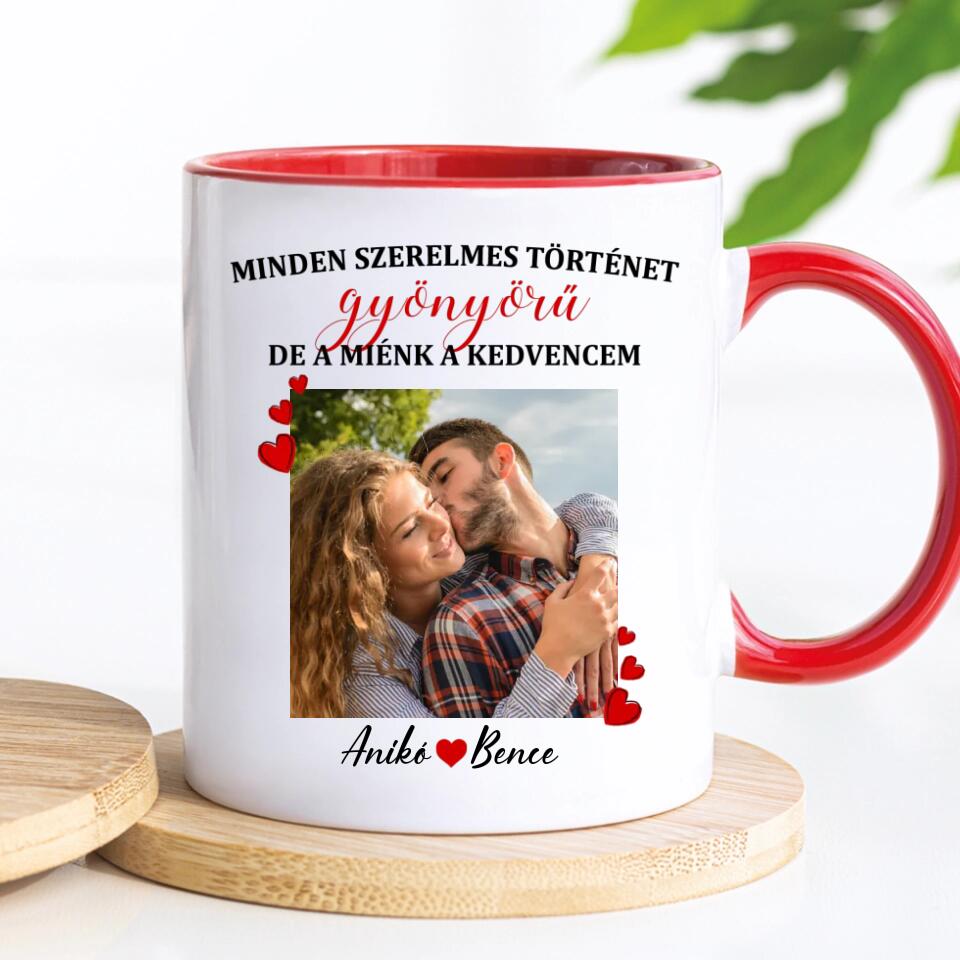 Egyedi bögre szerelmespároknak, saját fotóval - szerelmes történet