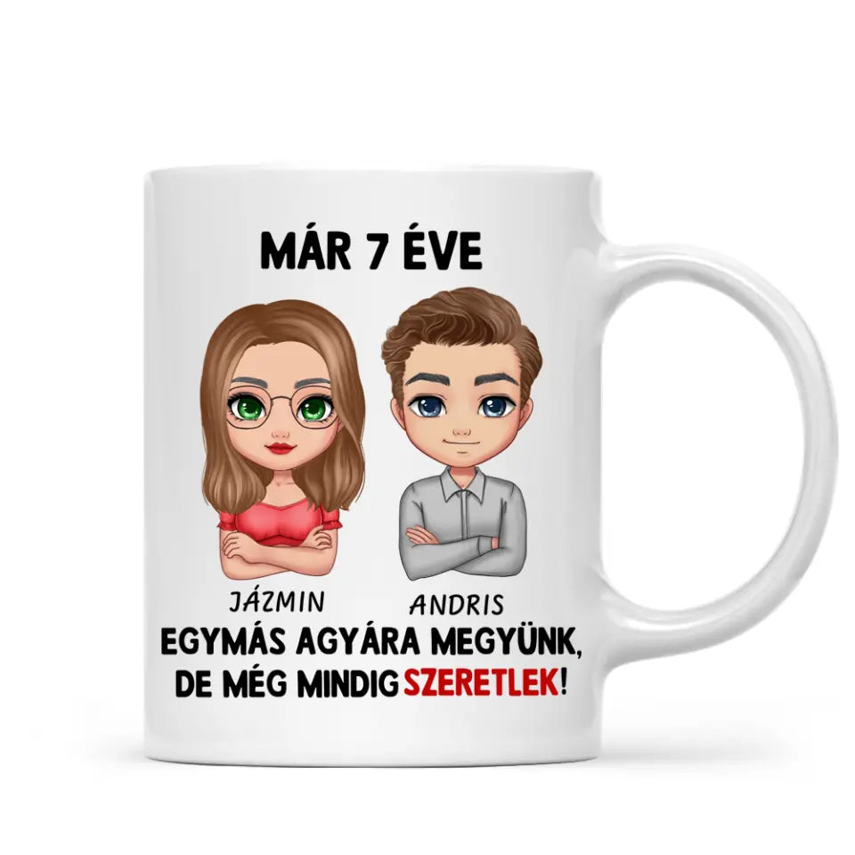 Egyedi bögre szerelmespároknak - egymás agyára megyünk